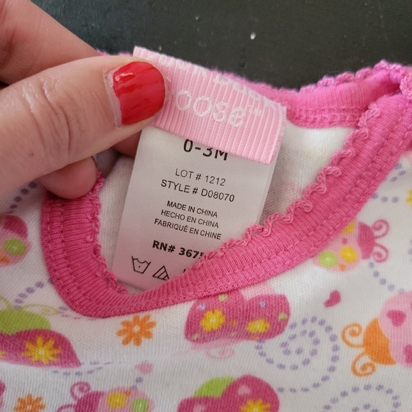 Duck Duck Goose NWOT Baby Girl 0-3 Months Three Pieces Outfit Pink White Set - Picture 5 of 5